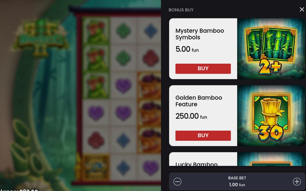 Bonusrunda i Golden Bamboo Feature på 5x6-rutnätet